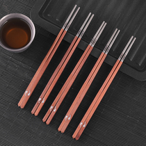 Range Rover outdoor pure titanium camping picnic tour portable mahogany chopsticks Chinese household non-slip long chopsticks