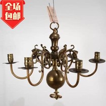 19-century antique full bronze candlesticks old fashioned 6 heads chandelights Western folklore lamps and video props swinging pieces 9 items
