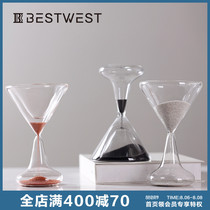 BEST WEST Glass time hourglass ornament 1 minute timer Model room exhibition hall decoration ideas