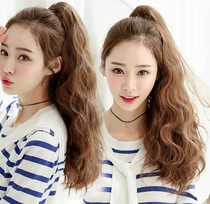 Wig womens long curly hair ponytail long big roll grab clip realistic ponytail corn hot wave ponytail