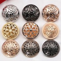 Metal crown buttons British wind button coat high-grade womens windbreaker accessories Gold buttons round woolen large