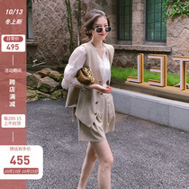 Professional goddess Fan suit female summer thin foreign-aged shirt vest suit suit shorts three-piece set female tide