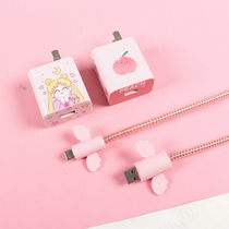 vivo x60pro iqoo z3 55W mobile phone charger sticker data cable headset winding rope cartoon wings Angel cute decorative film protective cover Shell organizer