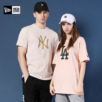 New Era NYUe MLB summer cotton short-sleeved mens and womens T-shirt round neck NY LA print casual loose top