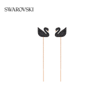 (Double 11) Swarovski Black Swan iconic swan feminine elegant earline