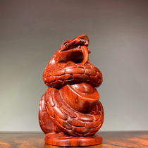 Blood sandalwood carved zodiac sign handle piece rat cow tiger rabbit dragon snake horse sheep monkey chicken dog pig feng shui ornaments
