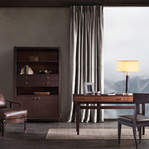 Tao home Jupiter bookcase American simple red oak study furniture bookcase bookcase with drawer