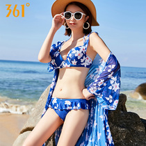 361 Degree bikini three-piece small chest gathered sexy 2021 new split beach bikini womens swimsuit