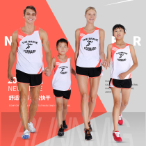 Track and field training suits men and women race running group custom vest student children tight sports marathon running set
