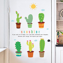 Sofa wall stickers creative room bedroom bedside decoration warm skirting wallpaper stickers hipster cactus