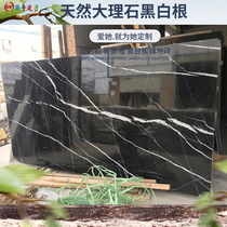 Natural marble black white root Black golden flower background wall door cover window sill crossing door stone elevator door cover stair step