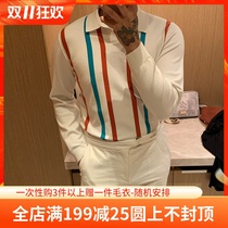 BROTHER autumn men light cooked lapel collocation knitwear American casual simple polo sweater men