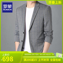 Roemon Little Western-style mens body Han version trendy spring autumn season Korean version Business Leisure Inn Style Sub-suit jacket