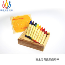 Waldorf Museum of Life German Stockmar Safe Non-toxic Painting Wax Stick Crayon 8 Color Wooden Box
