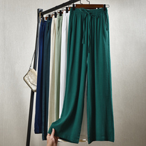 Linen wide leg pants womens 2021 spring and summer high thin waist mopping trousers loose nine-point cotton hemp vertical straight pants