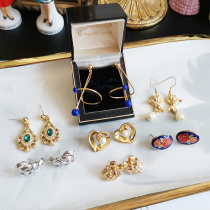 vintage overseas custom antique modern replica Joker picture book Pearl gold-plated hypoallergenic 925 earrings