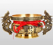 Buddha Double Dragon ear Zhaocai Jinbao Jinyu full incense burner pure copper wire incense burner incense burner
