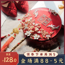 Xuetingfang Light of love Bride wedding wedding fan Chinese ancient style group fan Xiuhe handmade happy fan Finished product