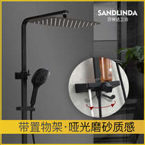 Sandlinda bathroom black square shower shower set home bathroom shower shower head all copper