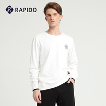RAPIDO FUBU joint series spring mens solid color simple embroidery hot label basic round neck sweater