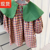 Nma Korean childrens clothing 2021 spring and autumn new Korean version of foreign air baby princess dress CUHK Tong Lian dress girl dress girl dress