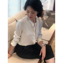 I am Capricorn Satin silk beaded shirt design sense temperament impermeable long sleeve shirt womens fashion spot