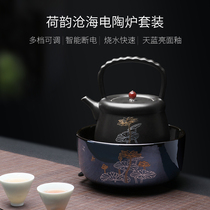Electric pottery stove Tea stove Silent tea maker Household pottery kettle kettle Ceramic tea making set Small iron pot tea making stove