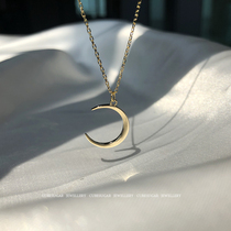 Moon control through the body 925 sterling silver clavicle chain Simple niche design ins cold wind light luxury net red necklace female