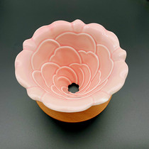 Taiwan Zhizu INOVMAKER hand brewed coffee rose petals cone filter Cup Yingge making HUA with wooden tray