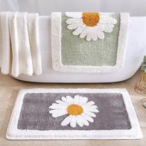 Bathroom Doors Entrance Mat Daisy Bath Rug Bathroom Non-Slip