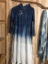 Miao plant dyed dress tie-dyed skirt