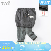Anti Season Halal Barn Davibella Child Clothing Girl Pants Winter Plus Suede Trousers Children Fake Two Casual Pants