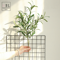 Simulation olive branch false leaves green plant decoration Rhododendron leaf arrangement with flower decoration living room floor plant decoration
