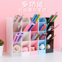 ins simple slant four-gr pen tube Creative fashionable and transparent Yakley multi-functional desktop storage box multi-functional pen tube Nordic simple slash incubator