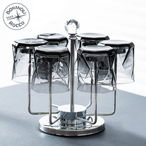 Italy Imported Household Heat Resistant Glasses Glass Cup Transparent Milk Cup Juice Cup Rack Suit