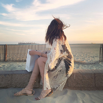 South Korea holiday seaside sunscreen lace cover arm thin Conservative bikini with beach dress swimsuit blouse women