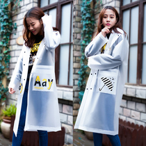 Raincoat long full body single female fashion transparent anti-storm electric battery car outdoor hiking adult poncho