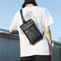 Hong Kong men's close-fitting ultra-thin chest bag simple square leather bag Korean outdoor waterproof chest crossbody backpack