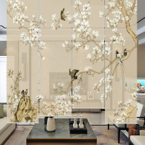 New Chinese semi-permeable roller curtain curtain soft curtain Partition curtain Hanging screen Entrance tea room decoration Electric shading lift