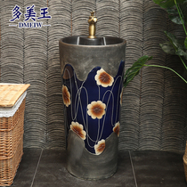 Domeiwang retro outdoor column washbasin Outdoor villa courtyard column basin Integrated floor-to-ceiling washbasin