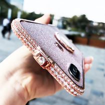 Suitable for Apple x mobile phone case shining iphoneX diamond frame i7 new Apple 6plus rhinestone metal set iPhone7plus flash powder film anti-fall frosted 6s net red