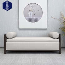 New Chinese bed tail stool solid wood changing shoes stool strips stool door hall modern minimalist bedroom cloth art bed tailpiece furniture