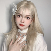 Princess wig womens long hair rose with womens group lisa full head cover lolita White Gold natural JK color