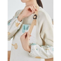 Apron Woman Home Kitchen 2021 New Ocean Air Waterproof Oil Proof Net Red Cute Type Erasable with cuff sleeve suit