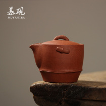 Mu Yixing purple sand pure handmade bamboo rhyme treasure bottle pot kung fu tea set single pot creative cap bowl household grab pot