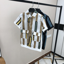 2020 spring and summer short sleeve shirt coat men Korean version of the trend spirit guy wearing shirt handsome social man inch