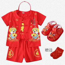 Childrens clothing Male baby Summer clothing Baby Tong Tang Costume Boy 0-1-Year-Old Summer Clothes For Three Suits