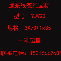 National standard Far East Cable YJV22 3X70 1x35 inspection-free product full copper core power cable VV22