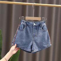 Korean girls shorts summer clothes 2021 new summer girls foreign style jeans wear thin childrens pants