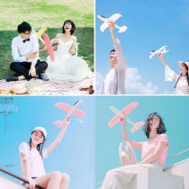 Wedding Dress Photography Brigade Pat Props Hand Holding Creative Pink Aircraft Model Day Series Fresh Children Write Real Photo Swing Piece